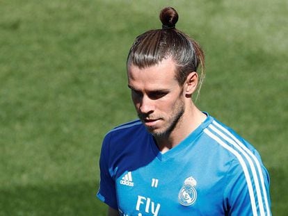 Bale, en el entrenamiento en Valdebebas