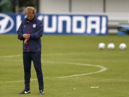 Klinsmann, durante un entrenamiento de EEUU.