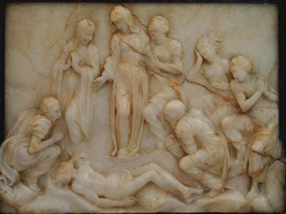 Imagen del relieve de alabastro &#039;Llanto sobre Cristo muerto.