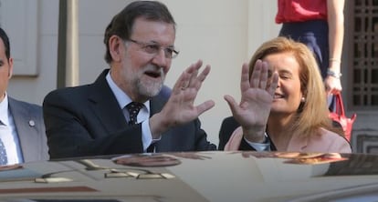 Rajoy y Báñez en la inauguración de unas jornadas sobre economía.