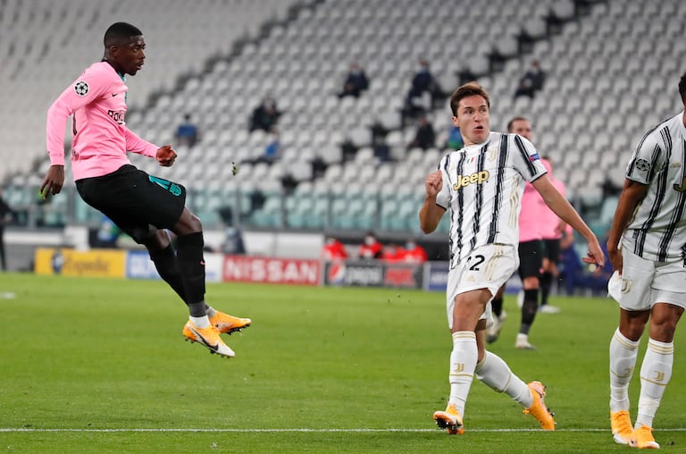 Dembélé, en la acción del 0-1.