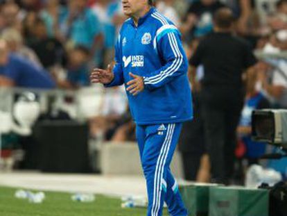 Marcelo Bielsa, durante un partido del Olympique de Marsella.