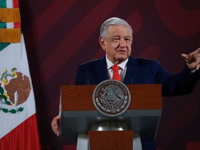 El presidente de México, Andrés Manuel López Obrador, durante su conferencia matutina de este martes.