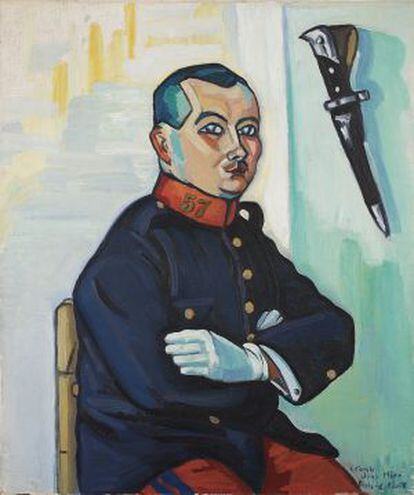 Miró con uniforme pintado por Enric C. Ricart.
