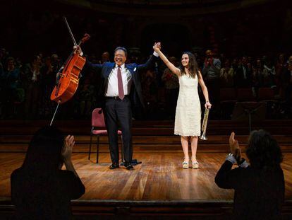 Yo Yo Ma y Andrea Motis, aplaudidos en el Palau de la Música.