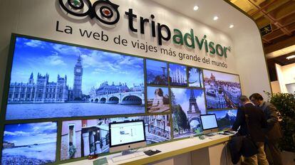 Expositor de Tripadvisor en Fitur (Madrid), en una imagen de archivo.