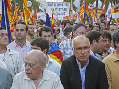 Dirigentes de CiU en la manifestación del pasado 11 de septiembre