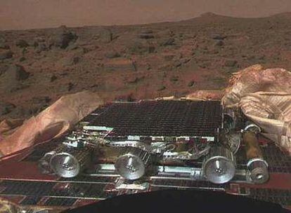 Imagen de Marte, con el robot exploratorio &#39;Sojourner&#39;.