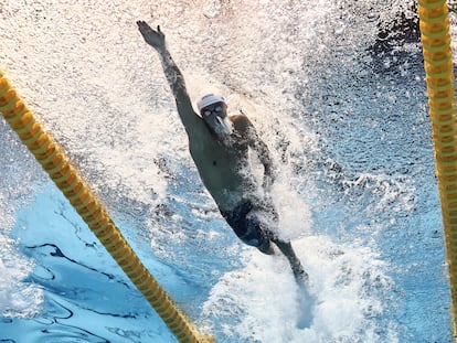 David Popovici durante la final de 200 libre en Fukuoka.