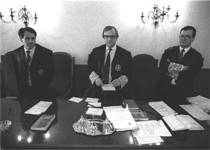 De izquierda a derecha, Alberto Jorge Barreiro, Perfecto Andrés y Adrián Varillas, en 1996.