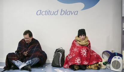 Protesta contra la pobreza energ&eacute;tica en Barcelona. 