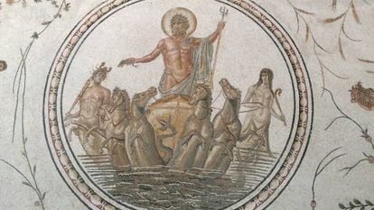 Mosaico romano en el Museo del Bardo (T&uacute;nez).