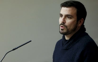 El diputado de IU Alberto Garzón el pasado sábado.