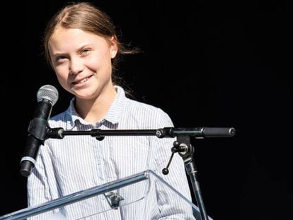 La activista sueca Greta Thunberg, en Montreal, Canadá. 