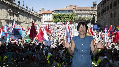 Ana Pontón, durante la manifestación del Día da Patria Galega de 2017.