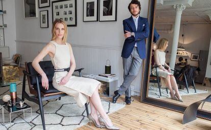 Vanessa Traina y Adam Pritzker, en la oficina de Assembled Brands en Nueva York.