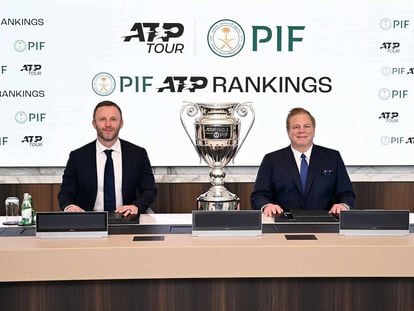 Massimo Calvelli y Kevin Foster, directivos de ATP y PIF..