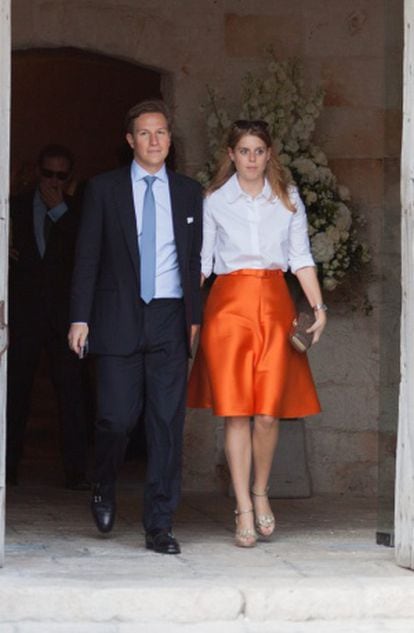 La princesa Beatriz y su novio, Dave Clark, en una boda el pasado mes de septiembre.