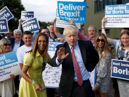 Boris Johnson, durante un acto de la campaña por el liderazgo conservador el jueves en Maidstone.