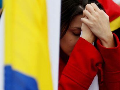 Colombianos reaccionan tras escuchar los resultados del plebiscito