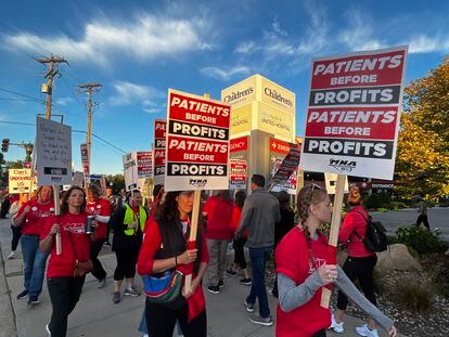 Manifestación de enfermeras en St. Paul (Minesota).