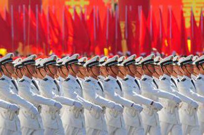 Soldados del Ejército Popular de Liberación en Tiananmen en 2009.