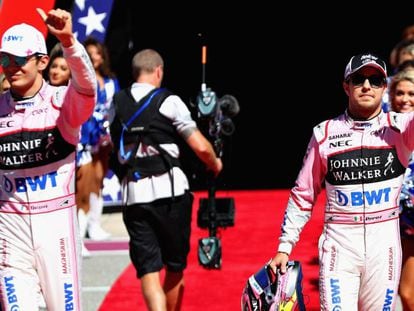 Ocon y Pérez, durante el GP en Austin, Texas.