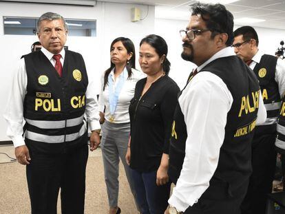 Keiko Fujimori, en la sala de un tribunal de Lima.