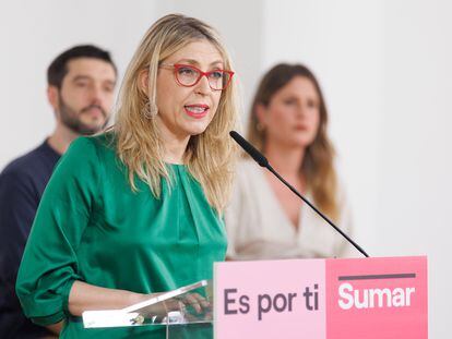 La eurodiputada y coordinadora del programa de Sumar, María Eugenia Rodríguez Palop, este jueves, en Madrid (España).