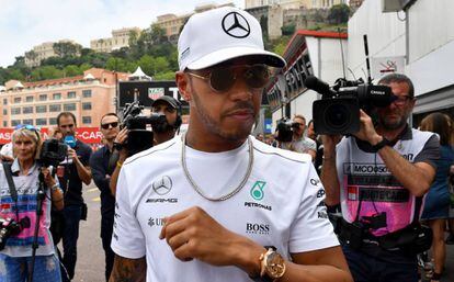 Lewis Hamilton en el circuito de Montecarlo.