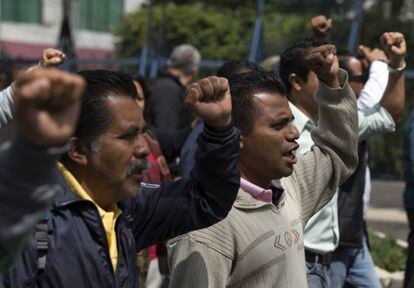 Maestros de la CNTE, en una de las protestas.