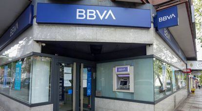 Un cajero del Banco BBVA-