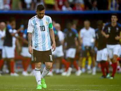 Leo Messi, al término del Francia-Argentina.