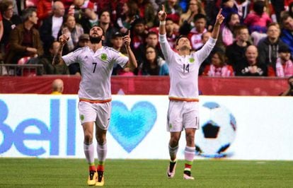 Jugadores de la selección mexicana en el partido del la semana pasada