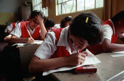 Alumnos en una escuela de Ciudad de México (México).