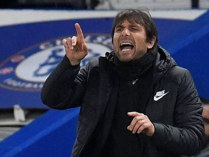 Conte, durante el duelo ante el Crystal Palace.