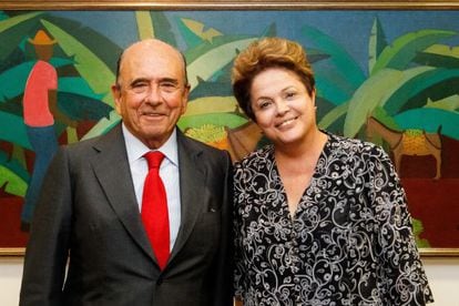 Dilma Rousseff y Emilio Botín, en Brasilia.