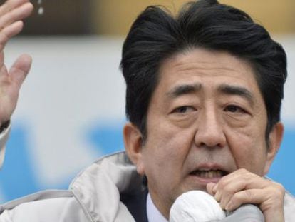Shinzo Abe, durante la campa&ntilde;a electoral.