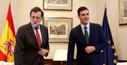 Mariano Rajoy y Pedro Sánchez, en una reunión el pasado mes de febrero.