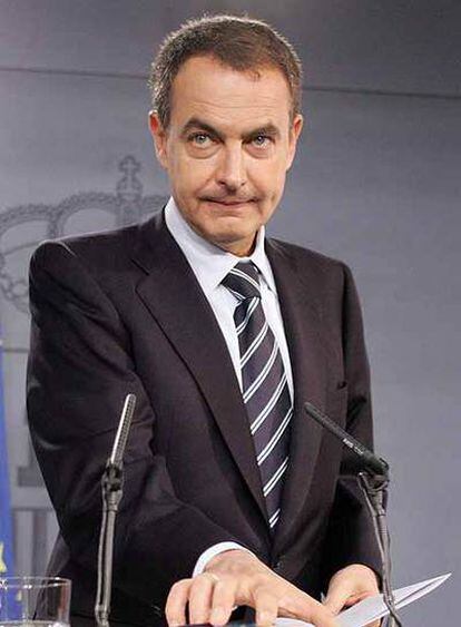 Rodríguez Zapatero, durante su intervención institucional.