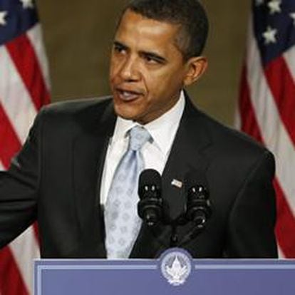 Barack Obama, durante su discurso previo a la investidura en Filadelfia