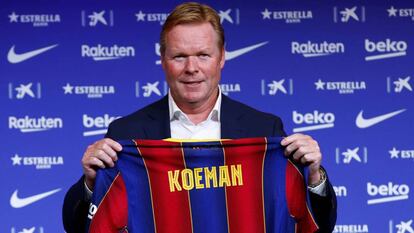 Ronald Koeman, en la seva presentació com a entrenador del Barça.