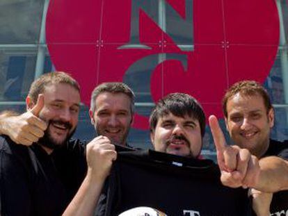 El quartet de la selecci&oacute; (del) Nacional: d&#039;esquerra a dreta, Marc Rosich, Pere Riera, Jordi Casanovas i Albert Espinosa.
