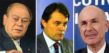 De izquierda a derecha, Jordi Pujol, Artur Mas y Josep Antoni Duran Lleida.