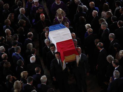 El féretro del Jacques Chirac, en la iglesia del Santo Sepulcro.