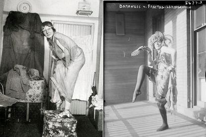 Elsa Von Fryetag (1874-1927) La baronesa Dadá

	Aunque el dadaísmo intentó tapar a sus mujeres, cabe reivindicar a la espléndida Elsa, visceral y excéntrica, que se adelantó al punk, al body art y la performance décadas antes de su advenimiento. La mujer que se rapó la cabeza y la tiñó de rojo, la que colgaba bolsas de té de su pecho o se pintaba los labios de negro y se paseaba desnuda por las redacciones de Nueva York, regalaría la fuente del urinario que tantó popularizó Duchamp.