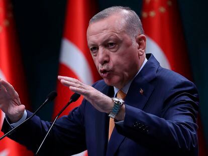 El presidente de Turquía, Recep Tayyip Erdogan, este lunes en Ankara (Turquía).