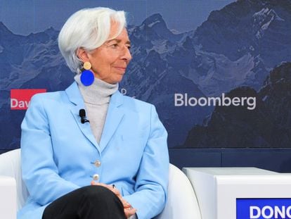 Christine Lagarde, presidenta del BCE, en Davos.