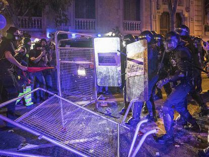 Disturbios de la noche del martes en Barcelona.