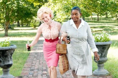 Jessica Chastain and Octavia Spencer as Celia and Minny in a still from the 2011 film 'Maids and Ladies.'